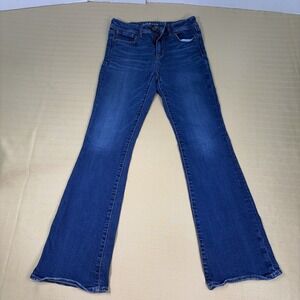 American Eagle Kick Boot Stretch Women's Size 6 Dark Wash Jeans Rodeo Western